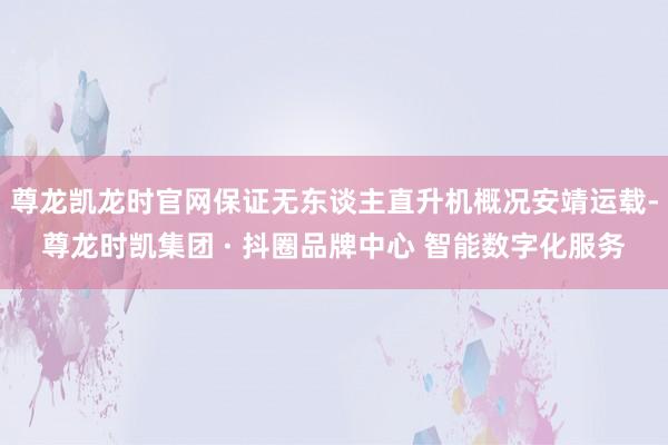 尊龙凯龙时官网保证无东谈主直升机概况安靖运载-尊龙时凯集团 · 抖圈品牌中心 智能数字化服务