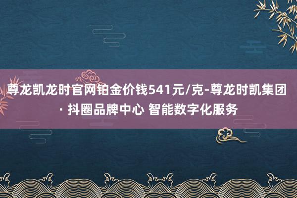 尊龙凯龙时官网铂金价钱541元/克-尊龙时凯集团 · 抖圈品牌中心 智能数字化服务