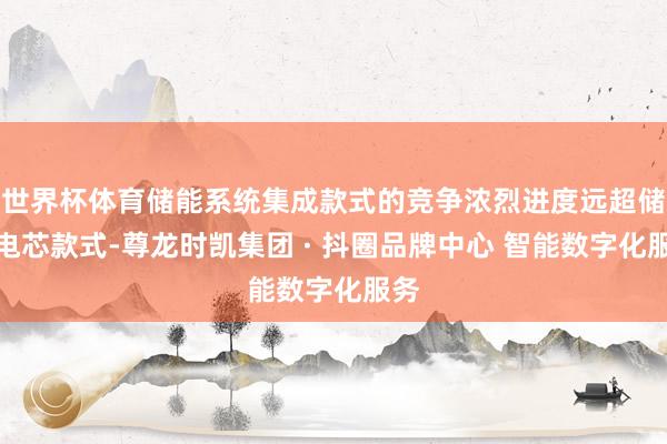 世界杯体育储能系统集成款式的竞争浓烈进度远超储能电芯款式-尊