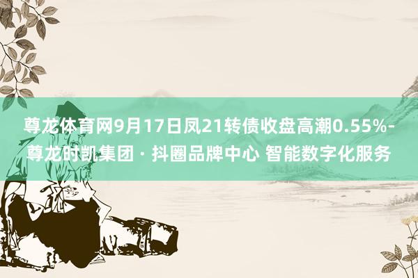 尊龙体育网9月17日凤21转债收盘高潮0.55%-尊龙时凯集