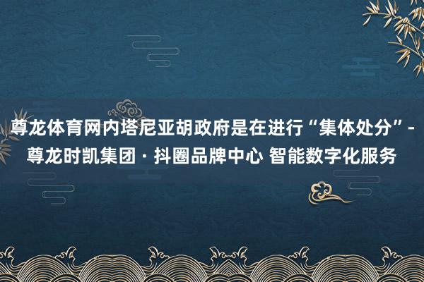 尊龙体育网内塔尼亚胡政府是在进行“集体处分”-尊龙时凯集团 · 抖圈品牌中心 智能数字化服务