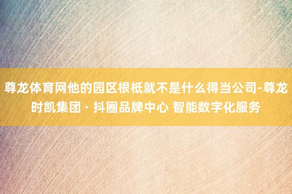 尊龙体育网他的园区根柢就不是什么得当公司-尊龙时凯集团 · 抖圈品牌中心 智能数字化服务