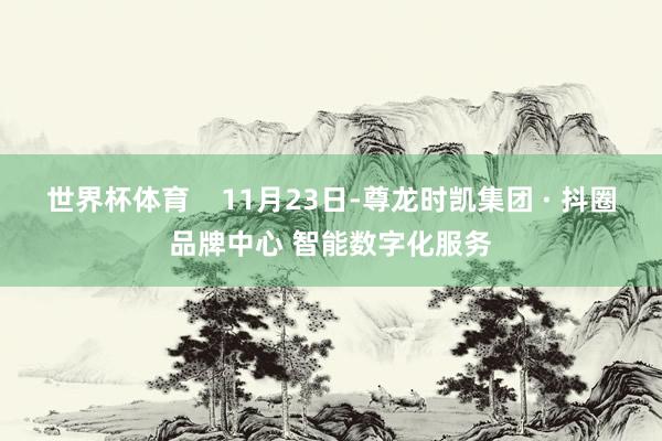 世界杯体育    11月23日-尊龙时凯集团 · 抖圈品牌中心 智能数字化服务