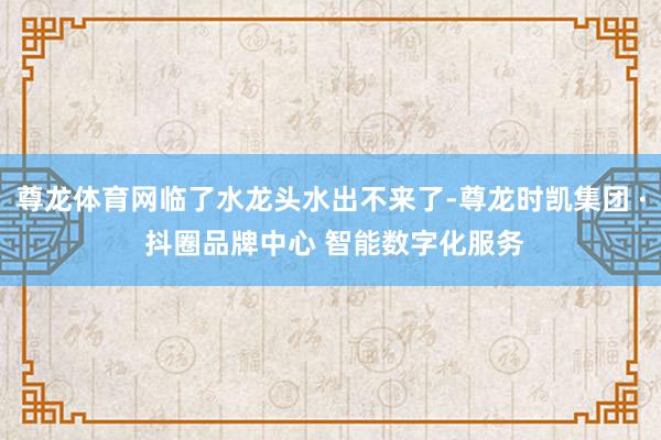 尊龙体育网临了水龙头水出不来了-尊龙时凯集团 · 抖圈品牌中