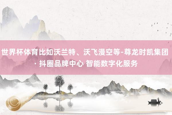 世界杯体育比如沃兰特、沃飞漫空等-尊龙时凯集团 · 抖圈品牌中心 智能数字化服务